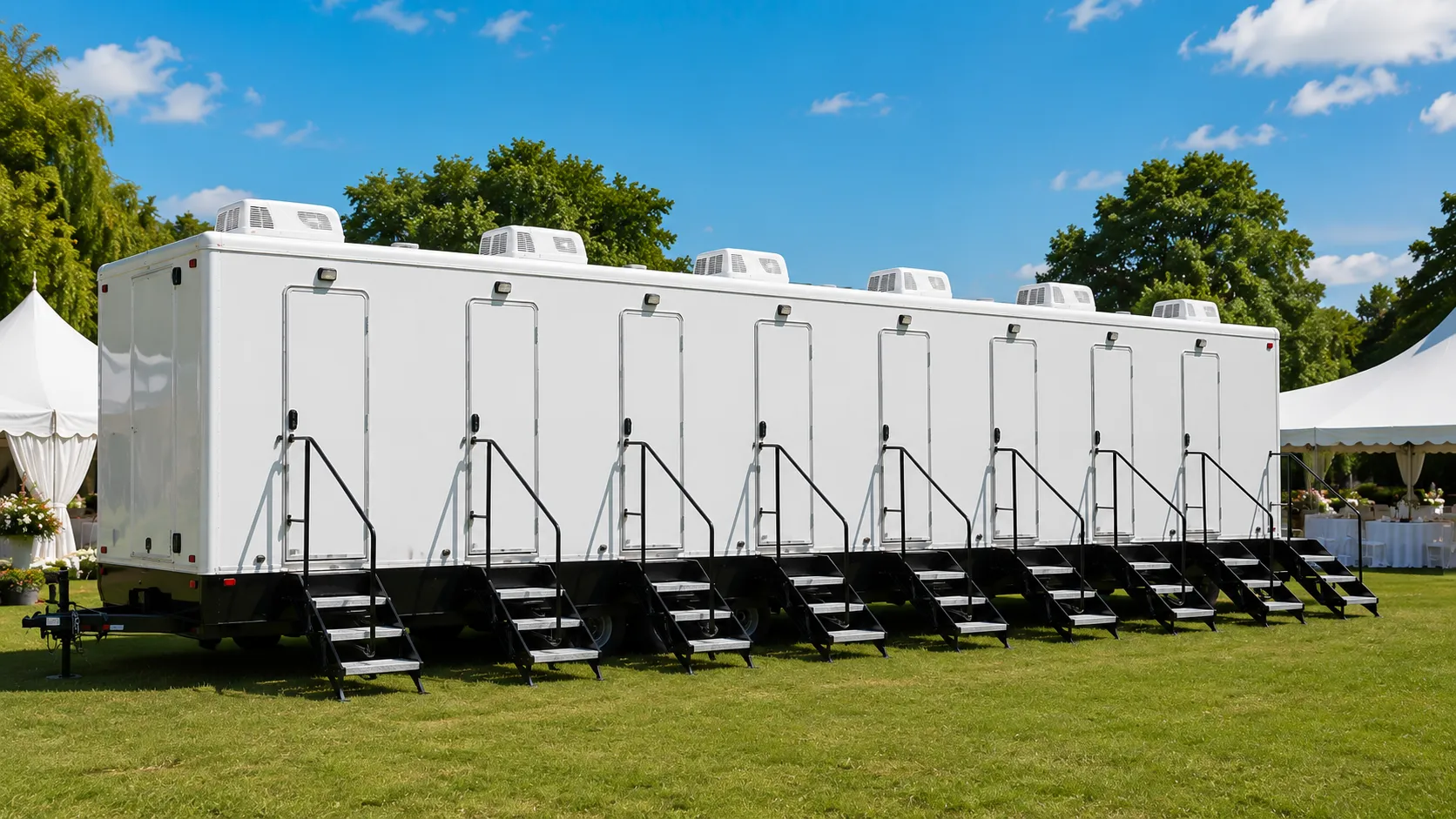 8 Stall Restroom Trailer in San Mateo, CA